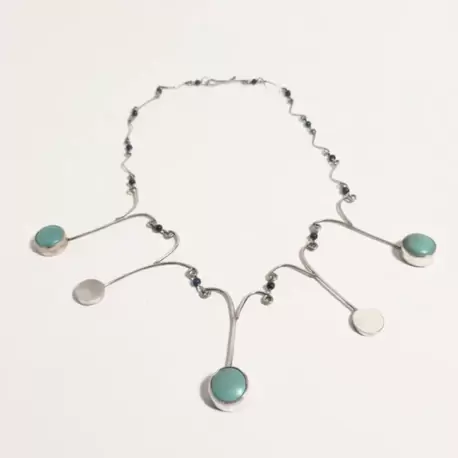 Lapis Lazuli Turkuaz Yuvarlak Kolye K0199