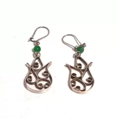 Akik Taşlı Lale Küpe K0465