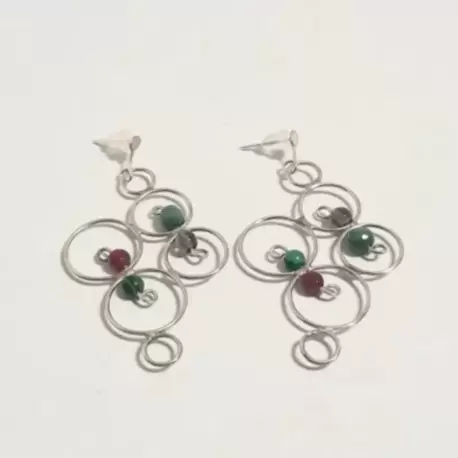 Ceyt Taşlı Daireler Küpe K0152