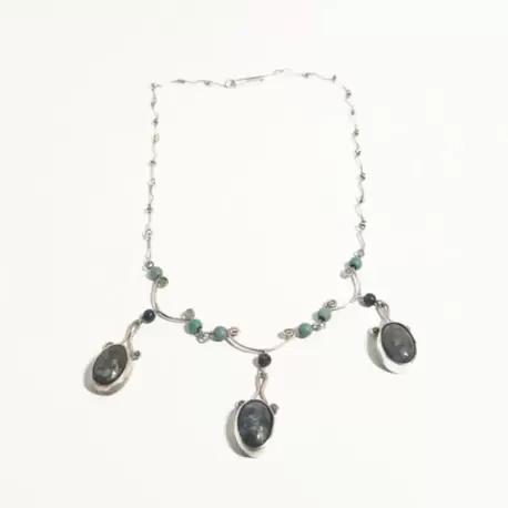 Lapis Lazuli Turkuaz Oval Kolye K0198