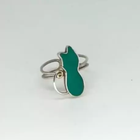Yeşil Kedi Yüzük K0737