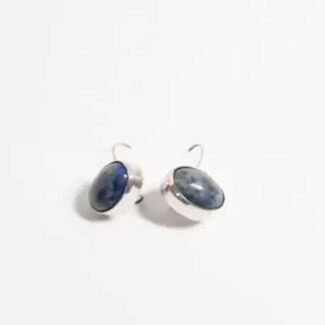 Lapis Lazuli Taşlı Oval Küpe K0036