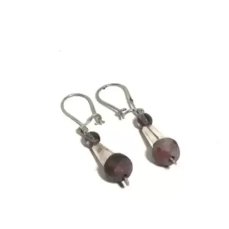 Amatist Sugulit Taşlı Huni Küpe K0140