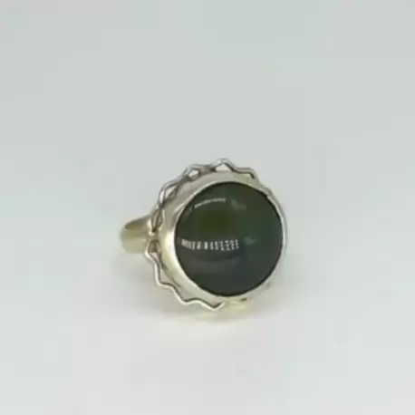Hint Akik Taşlı Zigzag Yuvarlak Yüzük K0636