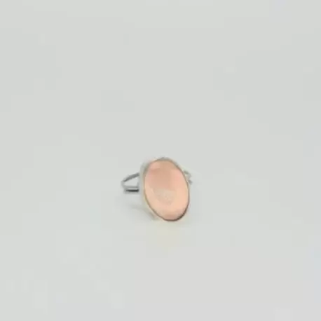Pembe Kuartz Oval Yüzük K0581