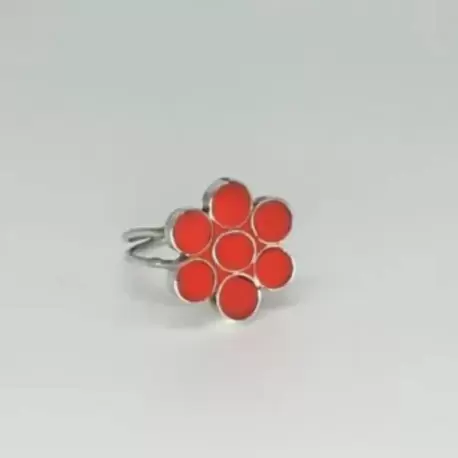 Kırmızı Çiçek Yüzük K0759