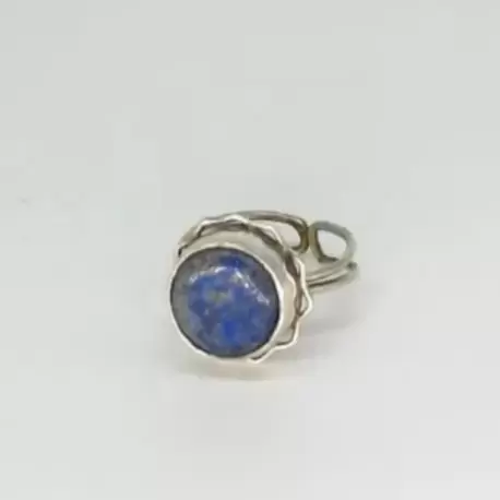 Lapis Lazuli  Zigzag Yuvarlak Yüzük K0680