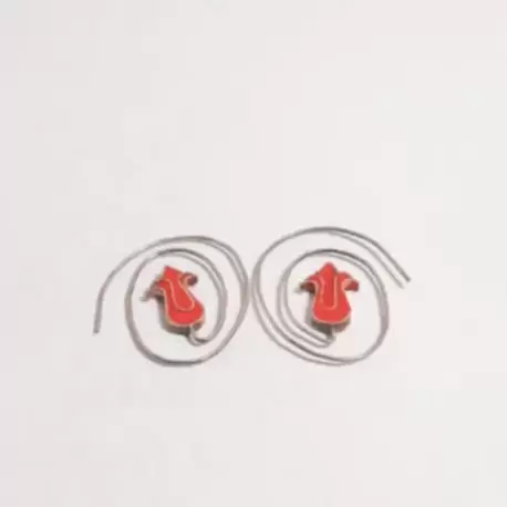 Kırmızı Sarmal Lale Küpe K0384