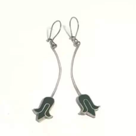 Yeşil Sallantıl Lale Küpe K0145