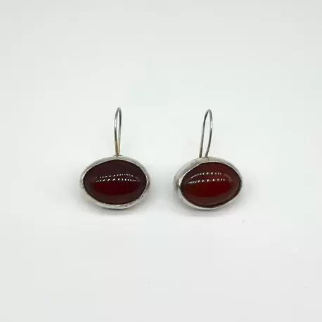 Akik Taşlı Oval Küpe K0965