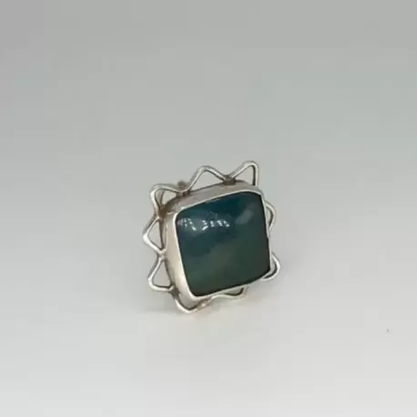 Hint Akik Zigzag Kare Yüzük K0614