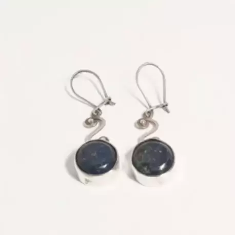 Lapis Lazuli Taşlı Yuvarlak Küpe K0087