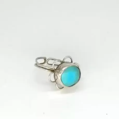 Turkuaz Taşlı Çiçek Yüzük Küçük K0665