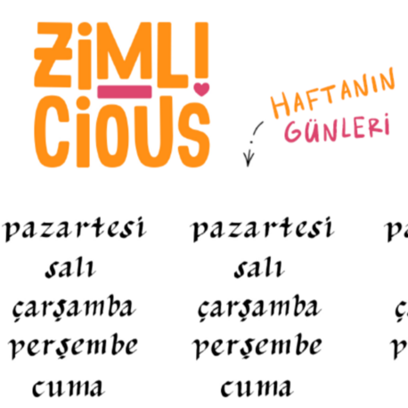 El Yazısı Türkçe Günler ve Aylar - Parallel Pen
