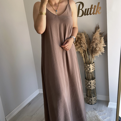 İp Askılı Tencel Elbise