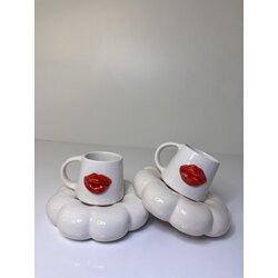 Dudak Temalı Tekli Fincan Takımı 