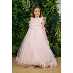 pink pearly dress kız çocuk abiye elbise 6-7-8 yaş