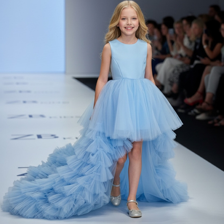 BLUE SWAN mavi kız çocuk abiye elbise 11-12-13 YAŞ