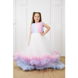 rainbow dress kız çocuk abiye elbise 6-7-8 yaş