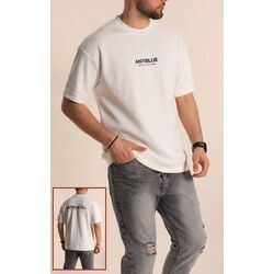 Oversize İki İp Sırt Kabartma Yazı Detaylı Erkek Tişört 