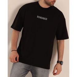 Suprem Kumaş Oversize Kabartma Yazılı Tişört