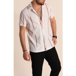 Çizgili Slim Fit Apaş Yaka Erkek Gömlek 