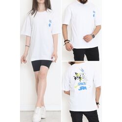 Unisex Baskılı Tişört Beyaz