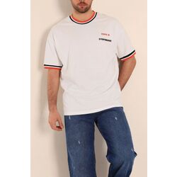 Oversize İki İp Kabartma Yazı Detaylı Tişört