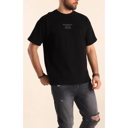 Oversize İki İp Kabartma Yazı Detay Erkek Tişört