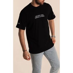 Oversize Suprem Kumaş Sırt Yazı Detaylı Erkek Tişört