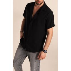 Relaxed Fit Keten Kısa Kollu Gömlek
