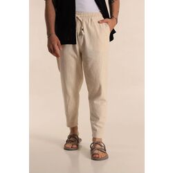 Boyfriend Ham Keten Belden Bağlamalı Erkek Pantolon