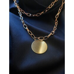 gold katmani yuvarlak pul charm