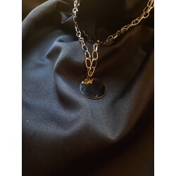 gümüş katmanlı yuvarlak pul charm