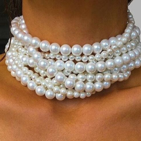 Pearl choker necklace (İnci tasma kolye)