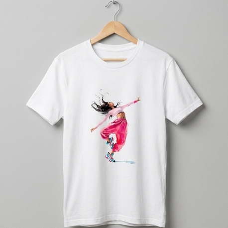 Dansçı Kız Baskılı T-shirt 