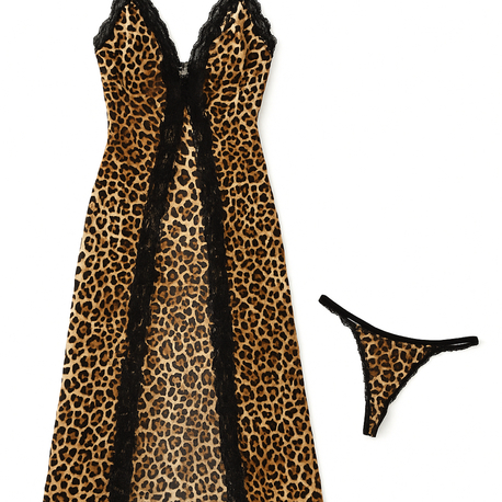 Leopar Desenli Gecelik