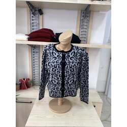 Gri leopar desenli ceket
