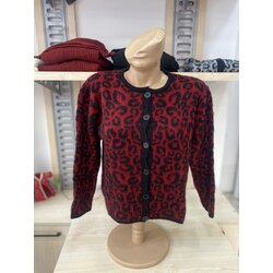 Leopar desenli bordo ceket