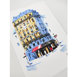 Bir Sabah Paris'te. Orijinal Çizim.