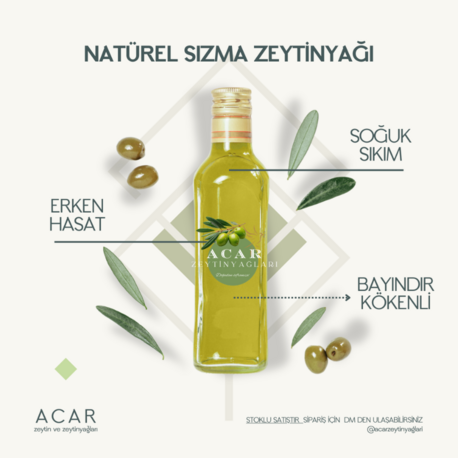 ERKEN HASAT SOGUK SIKIM NATUREL ZEYTİN YAĞ İZMİR/BAYINDIR YÖRESİNDEN 5 litre fiyatıdır*