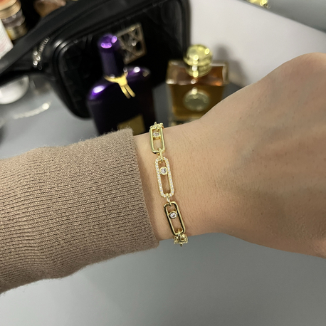 14K Kaplama Dikdörtgen Model Vip Bileklik
