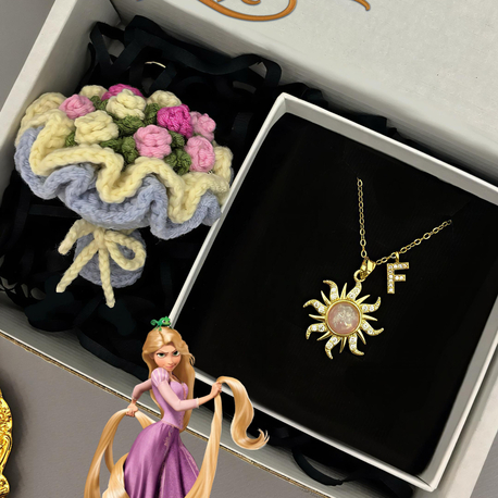 Rapunzel kolye ve buket seti