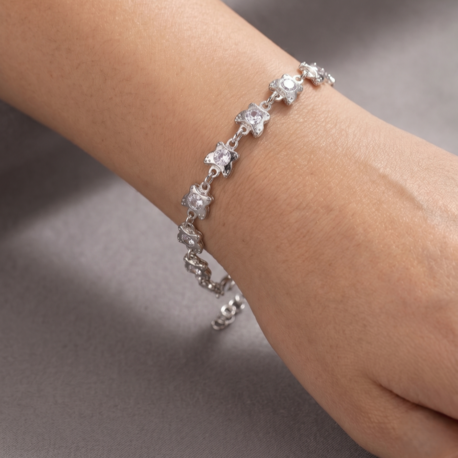 925 Ayar Gümüş Kelebek Figürlü Zirkon Taşlı El İşçiliği Minimal Bileklik | Acer Silver