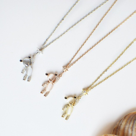 Sweet teddy bear silver necklace