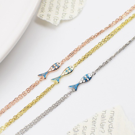 Silver bracelet with fish