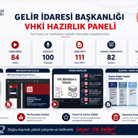 GELİR İDARESİ BAŞKANLIĞI VHKİ ÜNVANI HAZIRLIK PAKETİ
