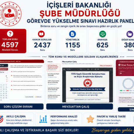 İÇİŞLERİ BAKANLIĞI ŞUBE MÜDÜRLÜĞÜ SINAVI