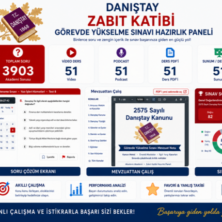 Danıştay Görevde Yükselme Zabıt Katipliği   Paketi 
