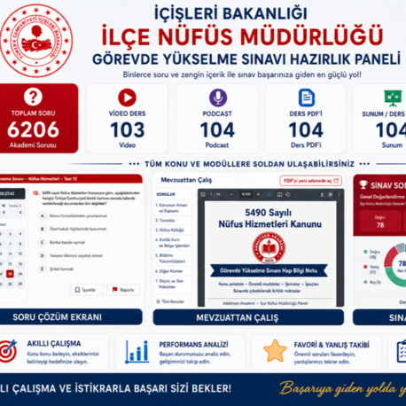 İÇİŞLERİ BAKANLIĞI İLÇE NÜFUS MÜDÜRLÜĞÜ SINAVI PAKETİ